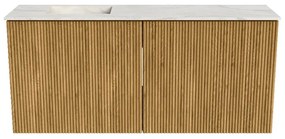 Mondiaz Joya DLux 90cm toiletmeubel oak met wastafel faye links zonder kraangat ostra