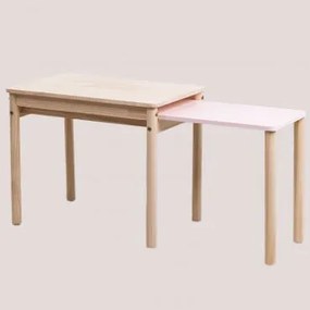 Uitschuifbare houten tafel (60-100x38 cm) Kandy Kids Natuurlijk Hout - Sklum