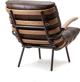 Fauteuil Bastiaan - donkerbruin java leder - Eleonora - IJzer - Leer - Eleonora