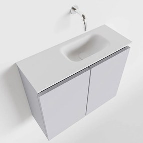 Mondiaz Ture 60cm toiletmeubel cale met wastafel talc rechts geen kraangat