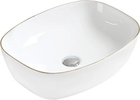 Mexen Lita opbouw waskom 49 x 37 cm, wit/goud - 22124905