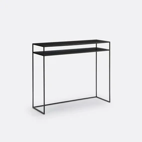 Console in metaal met dubbel plateau, Hiba