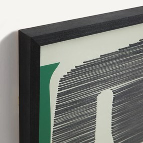 Wandkader van bedrukt papier, met de hand geborduurd, AZIO