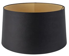 Stoffen Katoenen lampenkap zwart 40/45/25 met gouden binnenkant Modern rond