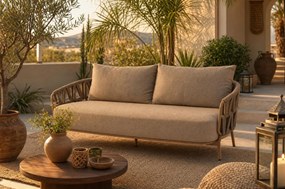Stoel en Bank Loungeset 5 personen Rope Taupe  4 Seasons Outdoor Biarritz/Fungo