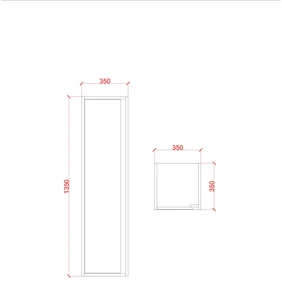 SaniGoods Sally Kolomkast 135cm Wit Glans