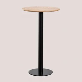 Ronde Hoge Barkruk Tafel Ø60 Cm In Mdf Xiren Ø60 Cm & Zwart - Sklum