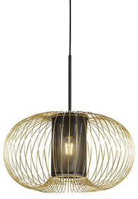 Design hanglamp goud met zwart 50 cm - Marnie Design E27 rond Binnenverlichting Lamp