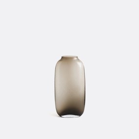 Vaas in geribbeld smoked glas H30,5 cm, Anadia