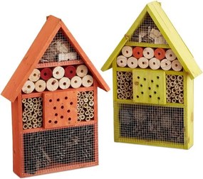 Insectenhotel - insecten huis - vlinders - bijen - overwinteren tuin oranje
