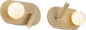 Set van 2 retro wandlampen taupe incl. LED 3-staps dimbaar en USB-C - Lila