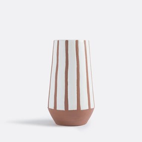 Tweekleurige vaas van keramiek H22 cm, Selora