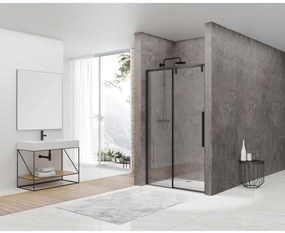 Van Rijn Products ST06 Softclose schuifdeur - 138x200cm - helder glas - dikte 8mm - incl. greep - zwart ST06300140ZW