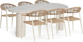 Tuinset 6 personen 240 cm Rope Taupe De Laan Projects