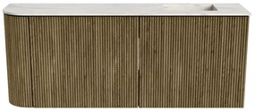 Mondiaz Joya DLux 100cm toiletmeubel ronding links dusk met wastafel faye rechts zonder kraangat ostra