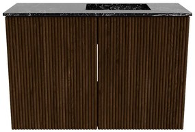 Mondiaz Joya DLux 60cm toiletmeubel walnut met wastafel faye rechts 1 kraangat lava