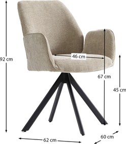 Beige Eetkamerstoel Met Armleuningen