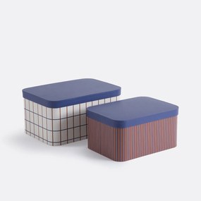 Set van 2 stapelbare dozen met deksels, Donato