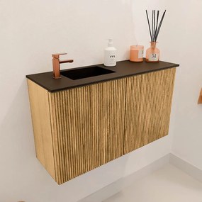 Mondiaz Joya 70cm toiletmeubel oak met wastafel faye links 1 kraangat urban