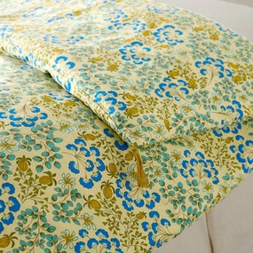Gevoerd dekbed met bloemenprint in gewassen katoen, Hanoi