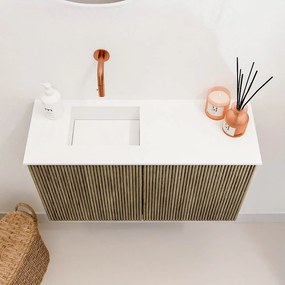 Mondiaz Joya 70cm toiletmeubel dusk met wastafel faye links zonder kraangat talc