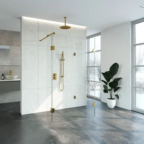 Brauer JC profielloze inloopdouche 100x120/40cm reversed goud geborsteld