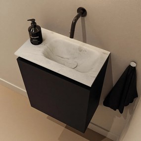 Mondiaz Ture DLux toiletmeubel 40cm urban met wastafel opalo rechts zonder kraangat