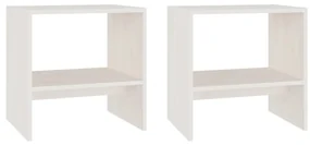 vidaXL Nachtkastjes 2st 40x30,5x40 cm massief grenenhout wit