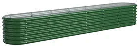 vidaXL Plantenbak 260x40x36 cm gepoedercoat staal groen