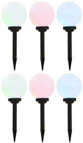 vidaXL Solarlampen 6 st LED rond 20 cm RGB