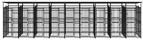 vidaXL Hondenkennel met dak 16,59 m² staal