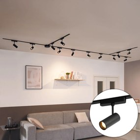 Modern railsysteem met 12 spots zwart 1-fase 600 cm - Magnetic Gert