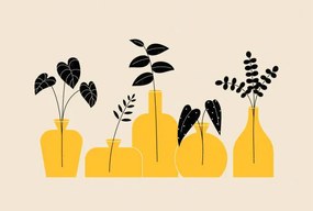 Ilustratie Pot plant set. Houseplant art. Collection, doit