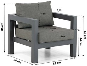 Tuinstoel Aluminium Grijs-antraciet Lifestyle Garden Furniture Luca