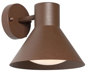 Industriële buitenwandlamp roestbruin kegel IP44 - Natas