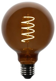 Set van 5 E27 dimbare LED lampen G95 bruin 4W 120 lm 1800K