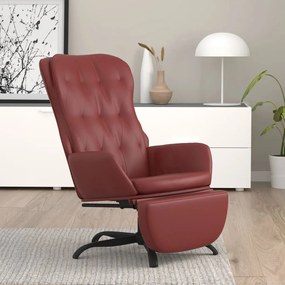 vidaXL Relaxstoel met voetensteun kunstleer wijnrood