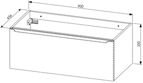 Comad Leonardo FSC onderkast met ribbelfront 90cm wit