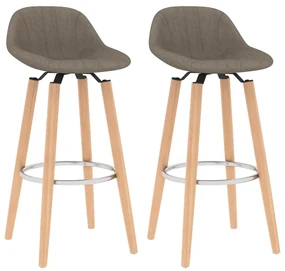 vidaXL Barkrukken 2 st stof taupe
