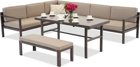 Porto Comida 5 hoekbank met bank brons Garden Point