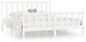 vidaXL Bedframe massief hout wit 180x200 cm 6FT Super King
