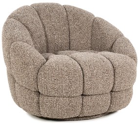 Ronde Fauteuil Draaibaar Boucle Taupe