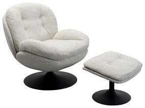 Kare Design Standford Draai Fauteuil Met Voetenbank