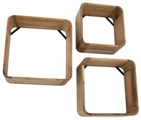 Houten Wandschappen Set Van 3 - 40x15x40cm.