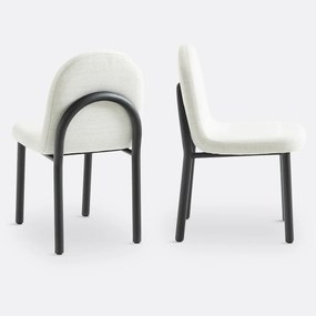 Set van 2 stoelen in stof en zwart metaal, Polly