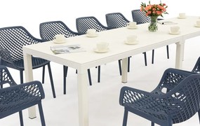 King Double/Aria tuinmeubelset wit en blauw voor 12 personen Bica