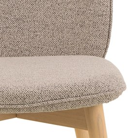 Eetkamerstoel Met Houten Poten Beige Boucle