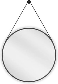 Mexen String ronde badkamerspiegel 60 cm, zwarte lijst - 9854-060-060-000-70