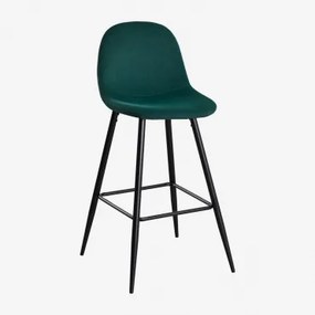 Glamm Fluwelen Hoge Kruk Zwart & Jungle Groen & ↑75 Cm - Sklum