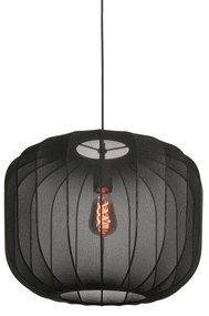 Japandi hanglamp zwart met stoffen kap 45cm - Sable